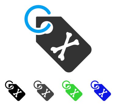 Ölüm Bones etiketi düz simgesi