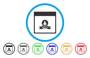 2017 ödül şerit takvim sayfası simgesini yuvarlak