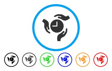 Zaman bakım el yuvarlak simge