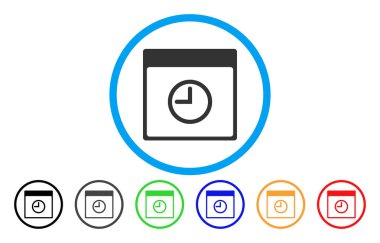 Saat takvim sayfası simgesini yuvarlak