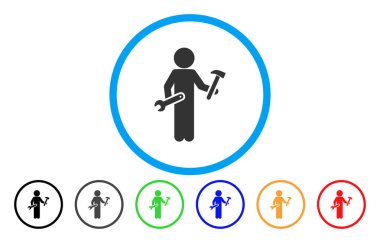 Çocuk asker yuvarlak simge