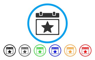 Favoriler takvim sayfası simgesini yuvarlak