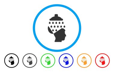 Açık beyin duş yuvarlak simge