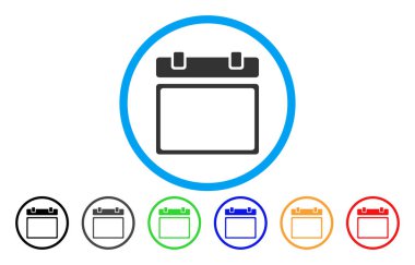 Boş takvim sayfası simgesini yuvarlak