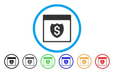 Mali kalkan takvim sayfası simgesini yuvarlak