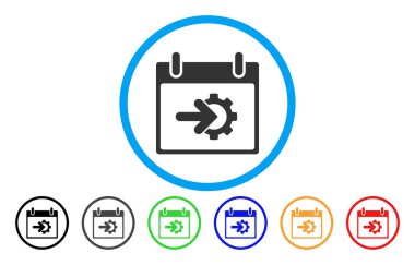 COG Tümleştirme takvim günü simgesi yuvarlak