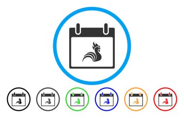 Horoz takvim günü simgesi yuvarlak