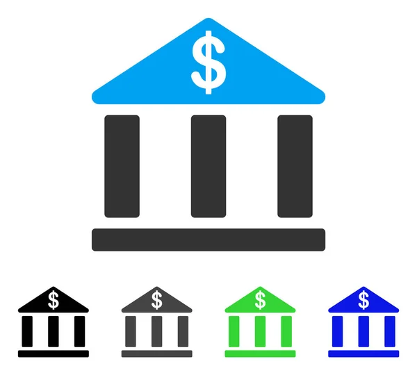 Bank gebouw platte pictogram — Stockvector