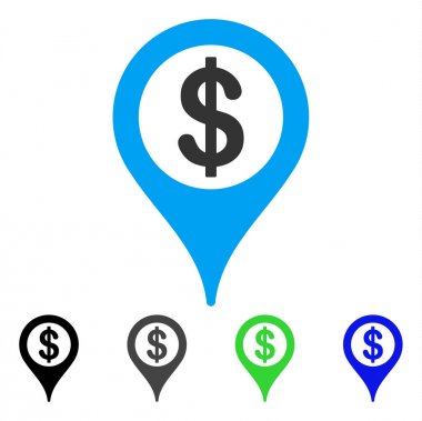 Banka harita işaretleyici düz simgesi