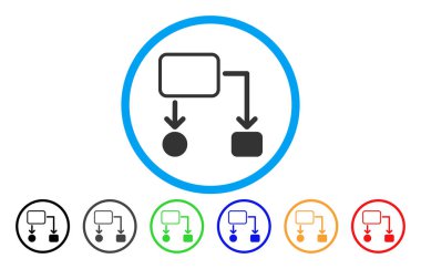 Akış çizelgesi düzeni yuvarlak simge