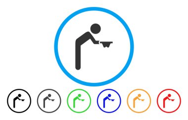 Çocuk dilenci yuvarlak simge