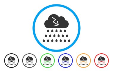 Fırtına yağmur bulutu yuvarlak simge