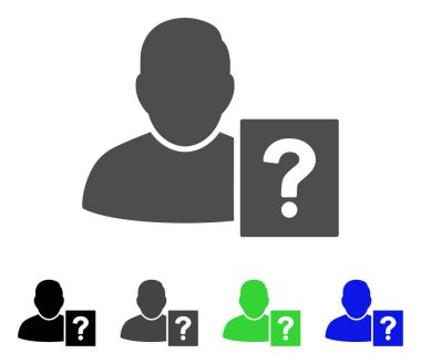 Kullanıcı durum soru düz simgesi