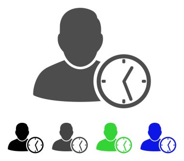 Kullanıcı geçici saat düz simgesi