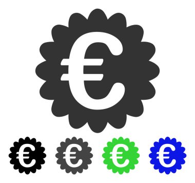 Euro ödül mühür düz simgesi