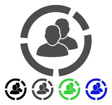 İnsanlar diyagramı düz simgesi