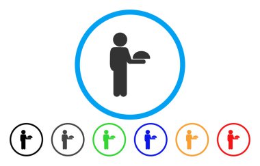 Çocuk garson yuvarlak simge