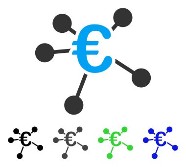 Euro dağıtım düz simgesi