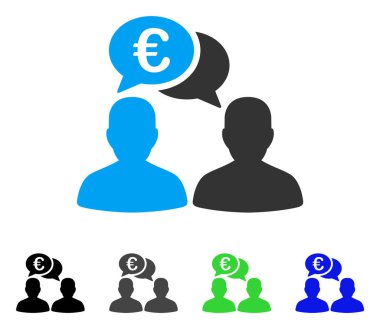 Avrupa sohbet düz simgesi