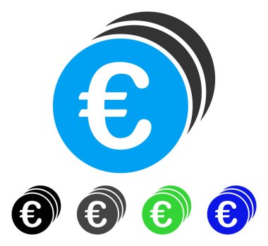 Euro Coins düz simgesi
