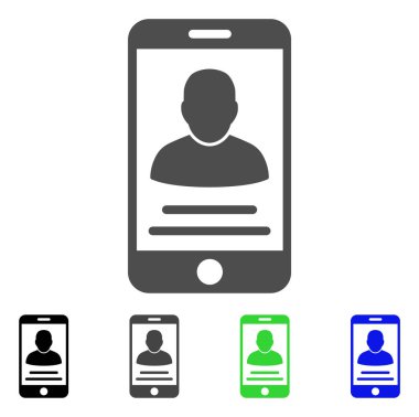 Mobil hesap düz simgesi