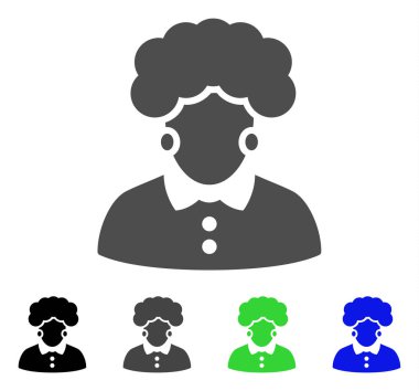 Esmer kadın düz simgesi