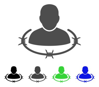 Yakalanan adam düz simgesi