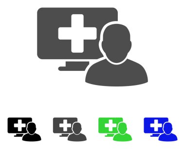 Bilgisayar doktor düz simgesi