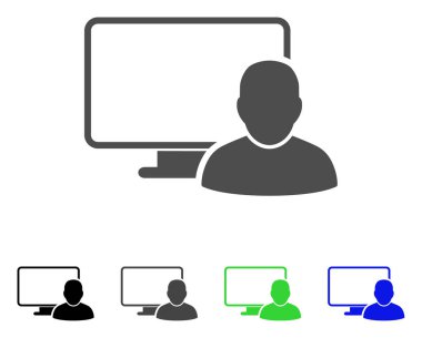 Bilgisayar kullanıcı düz simgesi