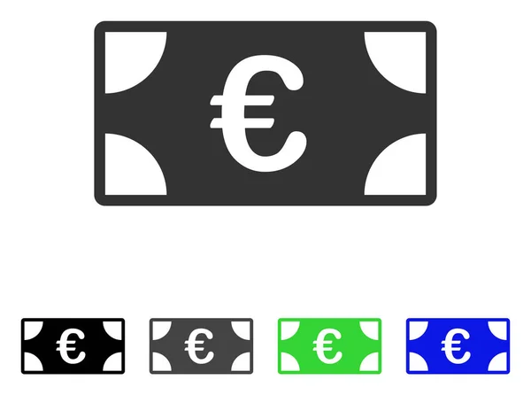 Billete en euros icono plano — Vector de stock