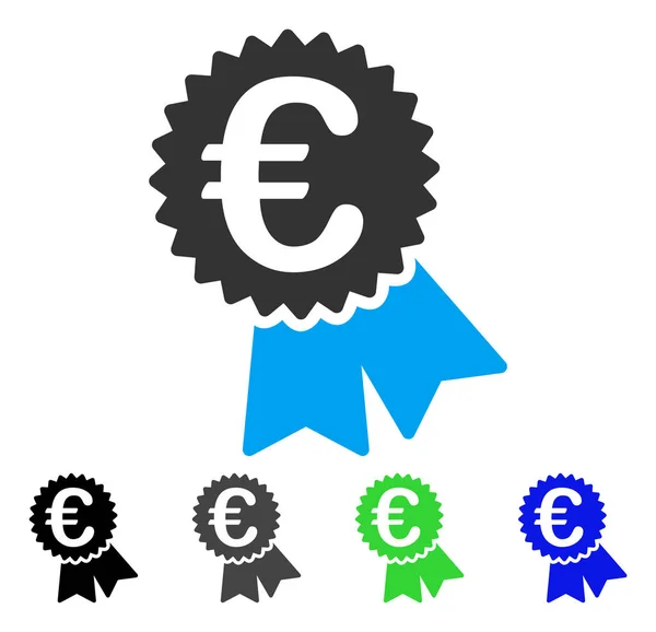 Icône plate de joint de garantie d'euro — Image vectorielle