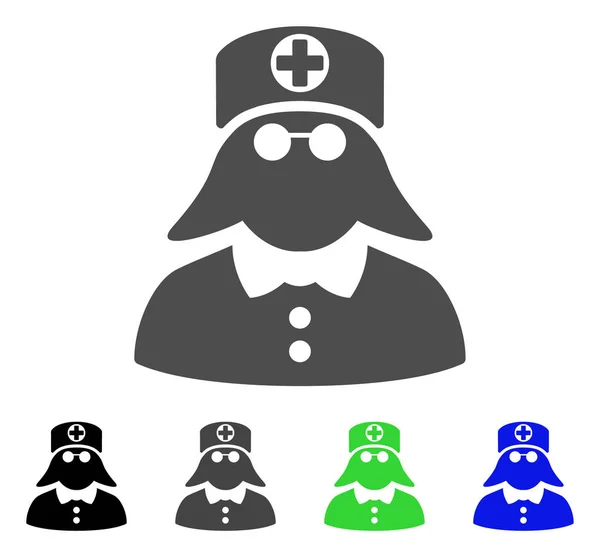Medisch verpleegkundige Flat pictogram — Stockvector