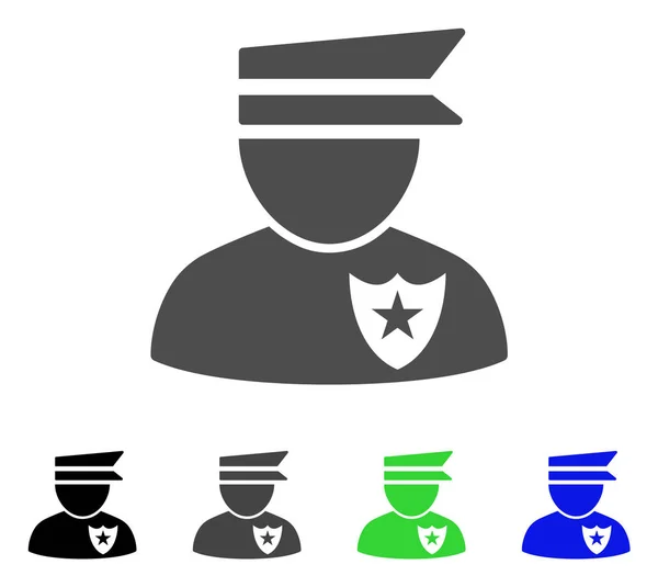 Policeman ícone plano —  Vetores de Stock