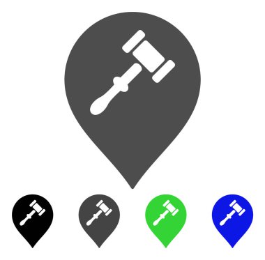 Açık artırma çekiç Marker düz simgesi