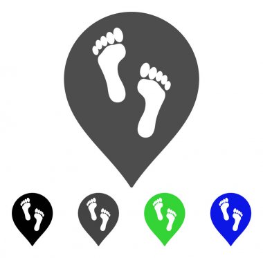 Ayak izleri harita işaretleyici düz simgesi