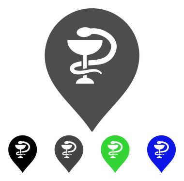 Sağlık yılan Marker düz simgesi