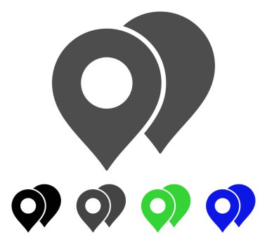 Harita işaretleri düz simgesi