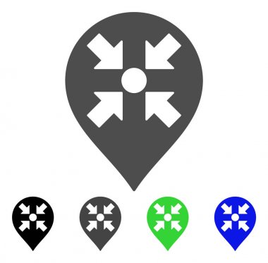 Toplantı noktası işaretçisi düz simgesi