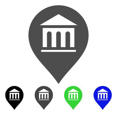 Müze Marker düz simgesi