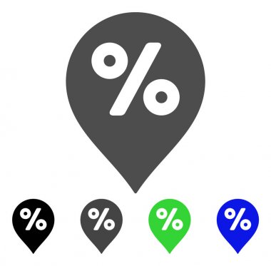 Yüzde harita işaretleyici düz simgesi