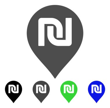 Şekel harita işaretleyici düz simgesi