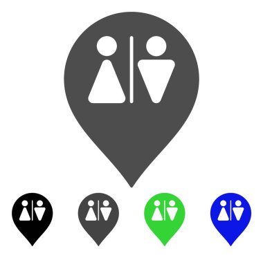 Tuvalet harita işaretleyici düz simgesi