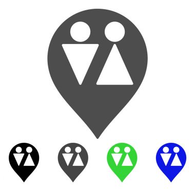 WC harita işaretleyici düz simgesi