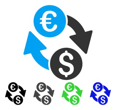 Paralar Döviz düz simgesi