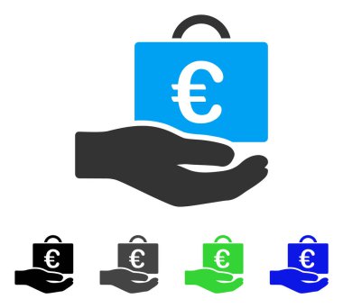 Euro hesap oluşturma hizmeti düz simgesi