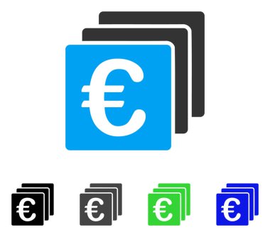 Euro mali düz simgesi