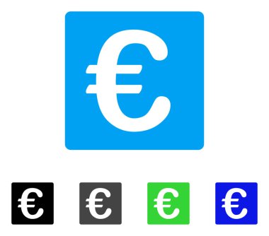 Euro mali düz simgesi