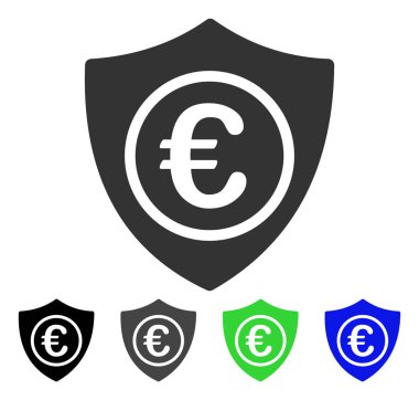 Euro koruma düz simgesi