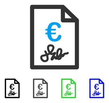 Euro fatura düz simgesi