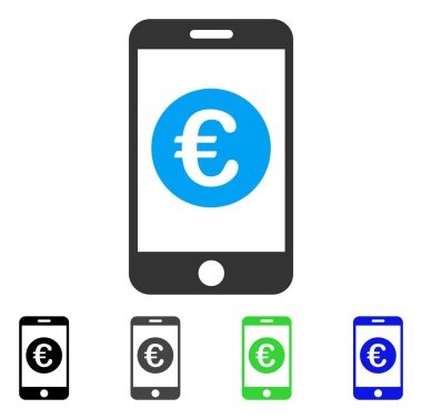 Euro mobil denge düz simgesi